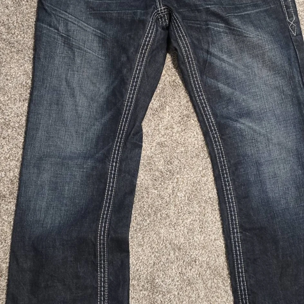 Rock Revival Men's Dark Blue Jeans - Picture 2 of 7